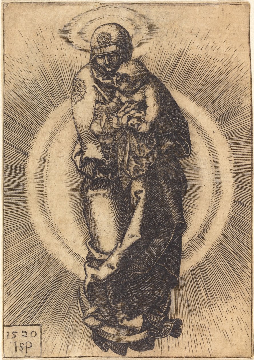 Madonna op de halve maan door Sebald Beham
