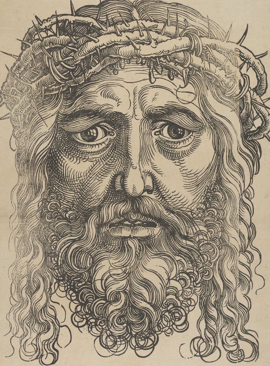 Het hoofd van Christus gekroond met doornen, ca. 1520 door Sebald Beham