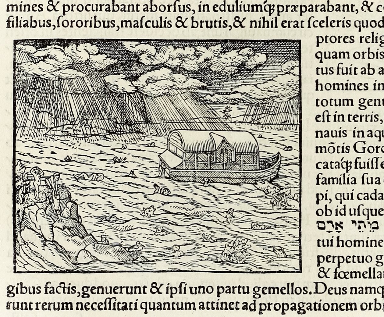 De Ark van Noach en de zondvloed, uit de editie van 1550 van 