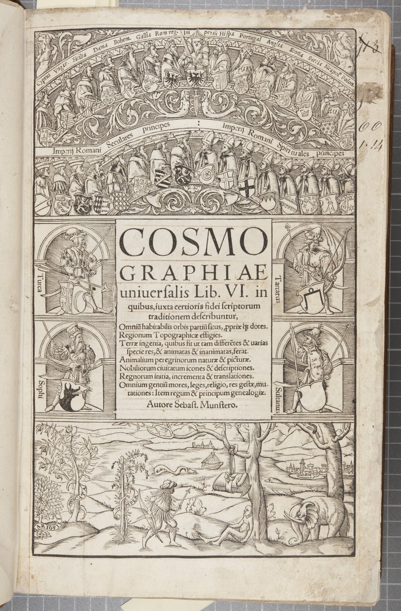 Titelpagina van Cosmographia, 1544 door Sebastian Munster