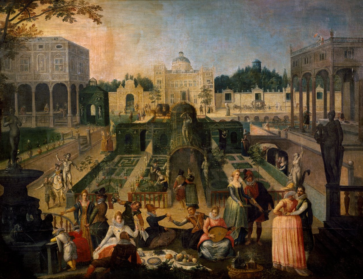 Een feest in het park van de hertog van Mantua, c.1595 door Sebastian Vrancx