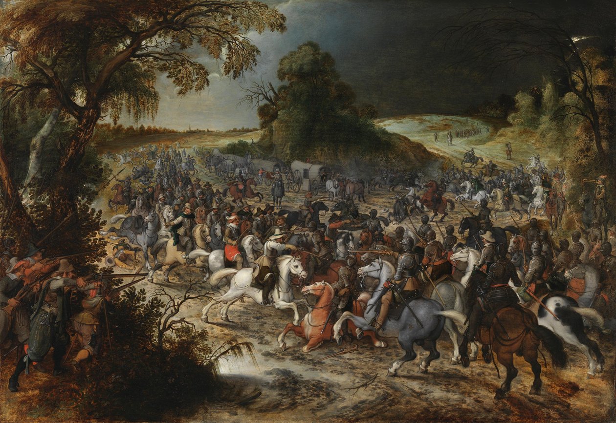 Ruitergevecht door Sebastian Vrancx