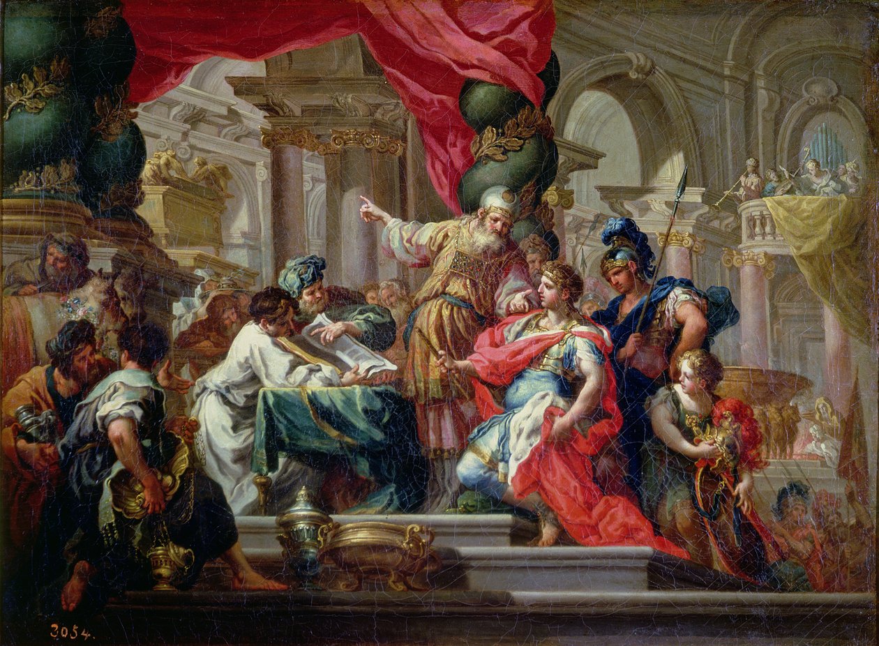 Alexander de Grote in de tempel van Jeruzalem, c.1750 door Sebastiano Conca