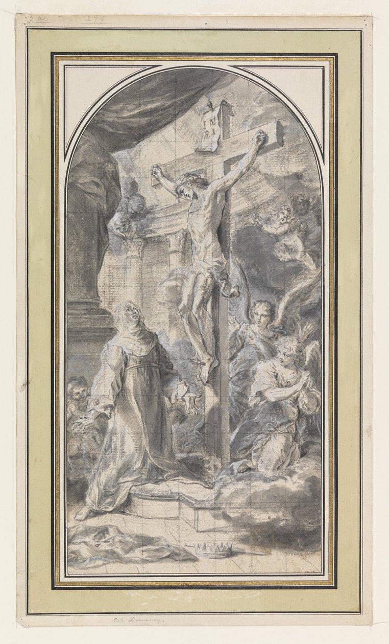 Ontwerp dat een visioen van de kruisiging toont door Sebastiano Conca