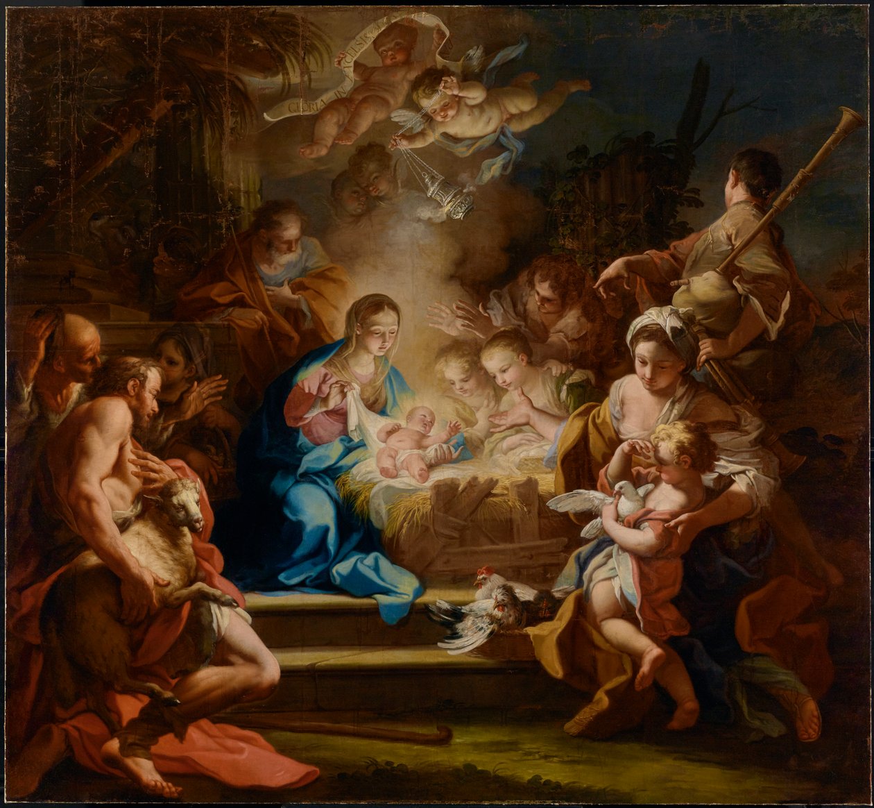 De aanbidding van de herders door Sebastiano Conca