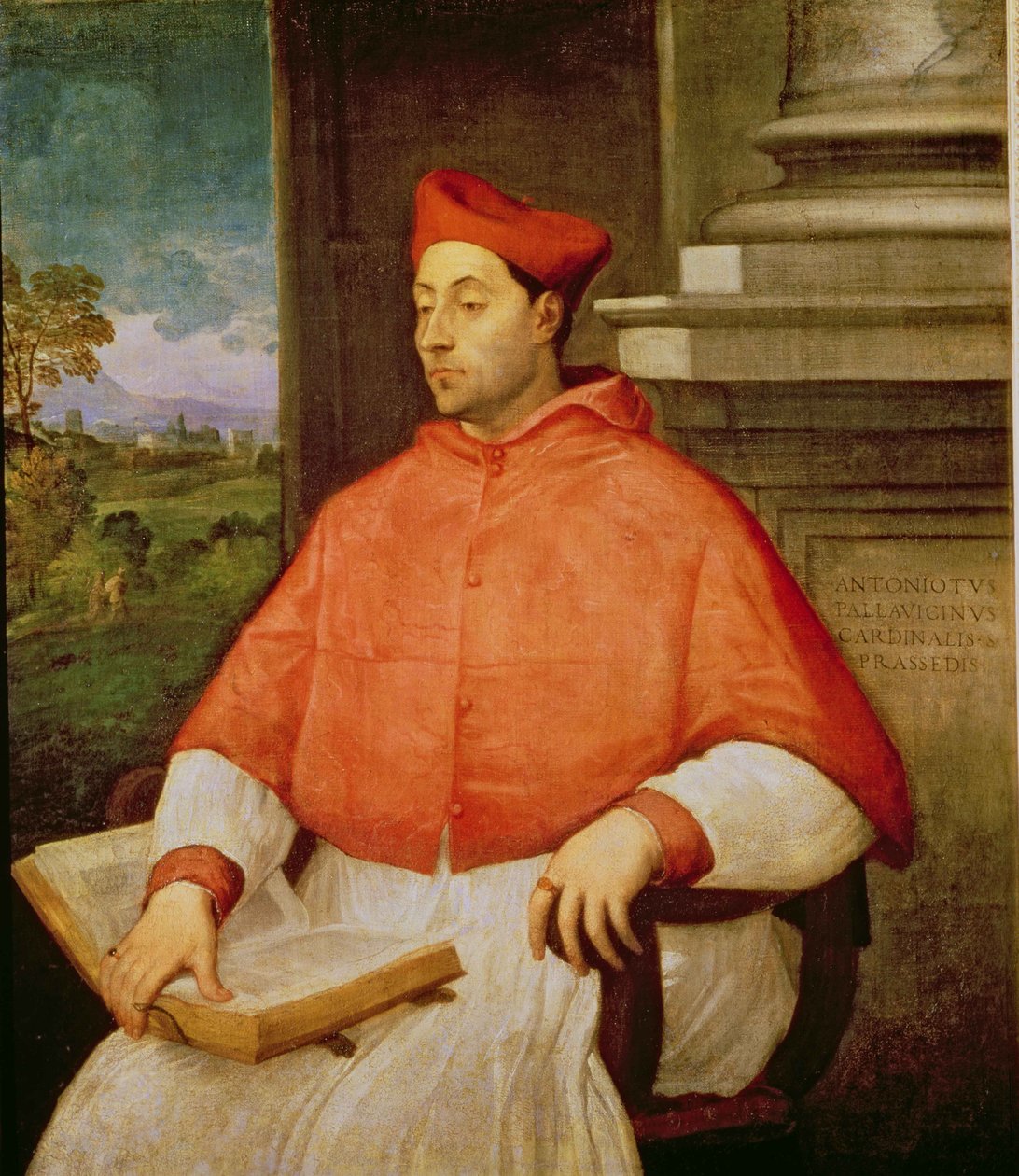 Portret van kardinaal A. Pallavicini, 1512 door Sebastiano del Piombo