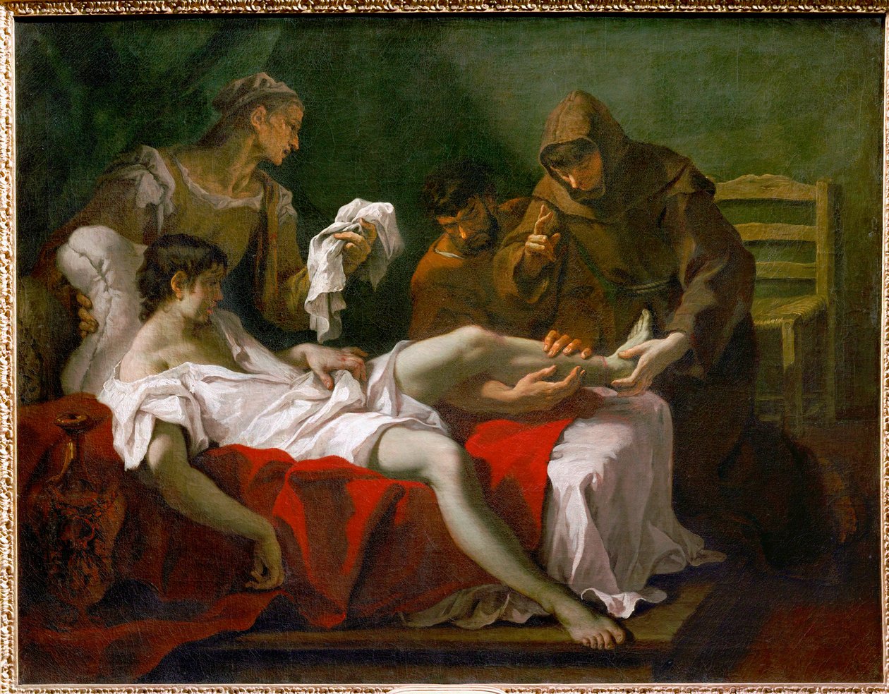 De heilige Antonius van Padua geneest een jeugd ... door Sebastiano (attr. to) Ricci