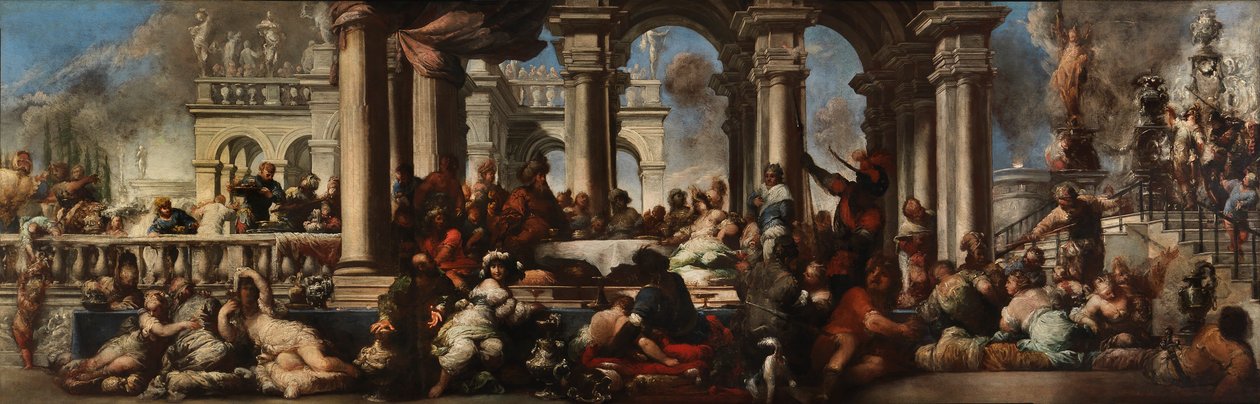 Het Banket van Cleopatra, 1660 door Sebastiano Mazzoni