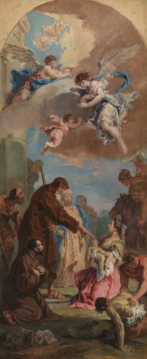 Een wonder van Franciscus van Paola door Sebastiano Ricci