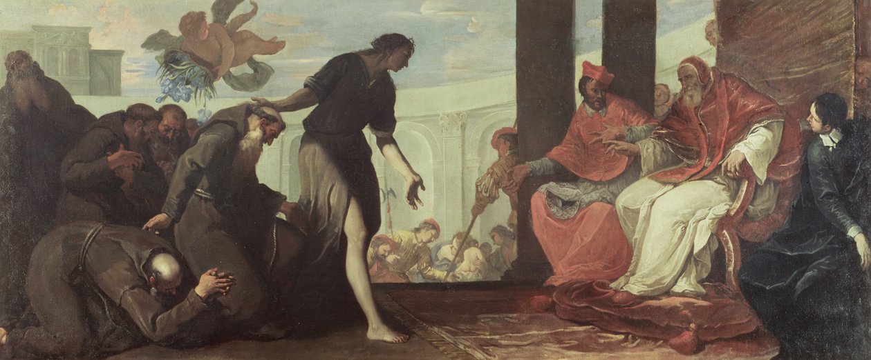 Paul III keurt de Orde van de Kapucijnen goed door Sebastiano Ricci