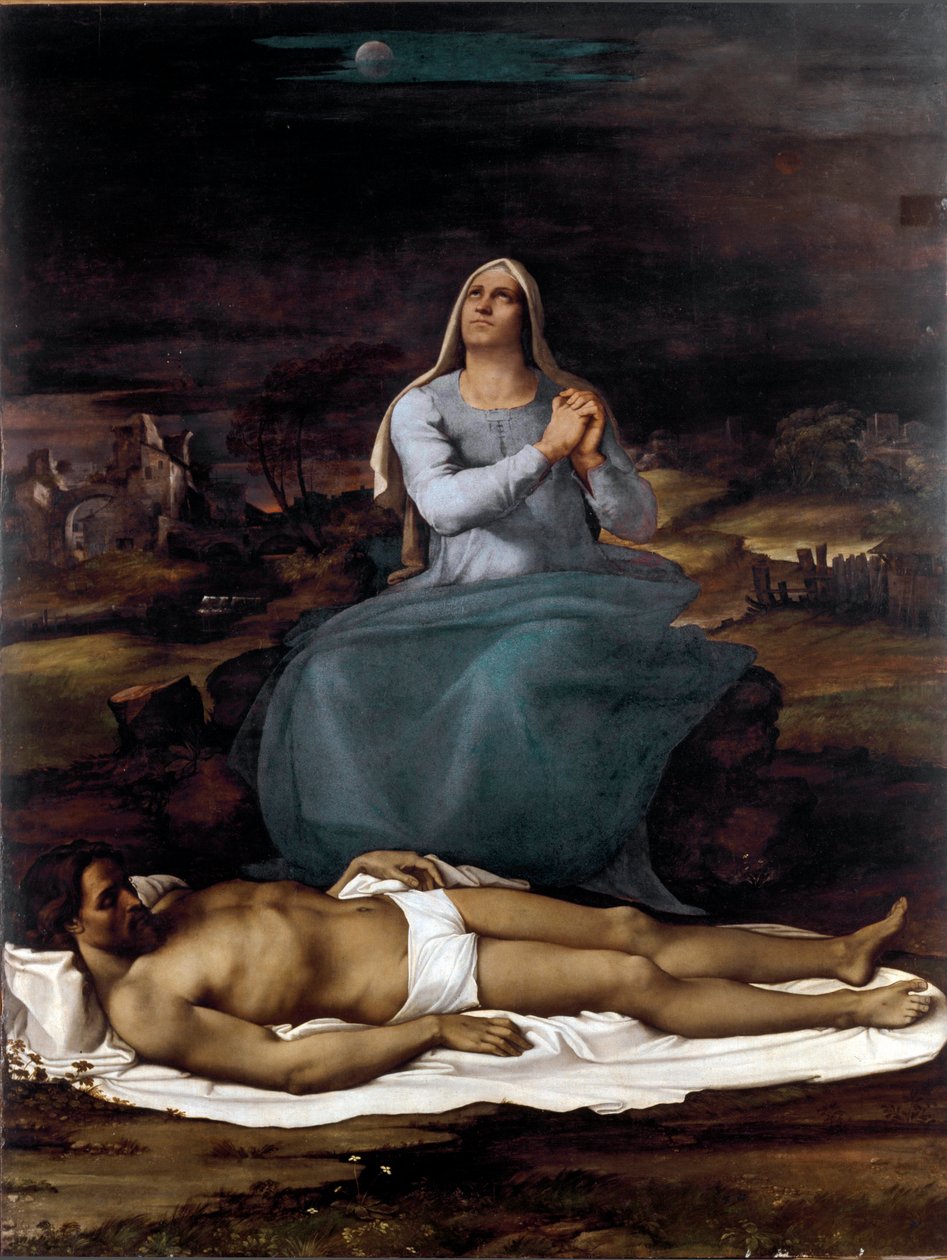 Pietà door Sebastiano del (c.1485 1547) Piombo
