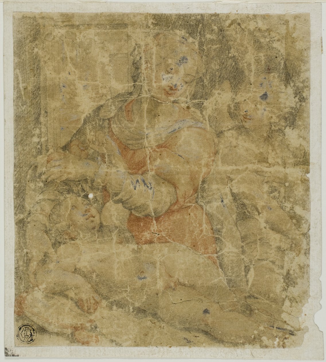 Maagd en kind met engel door Sebastiano del Piombo