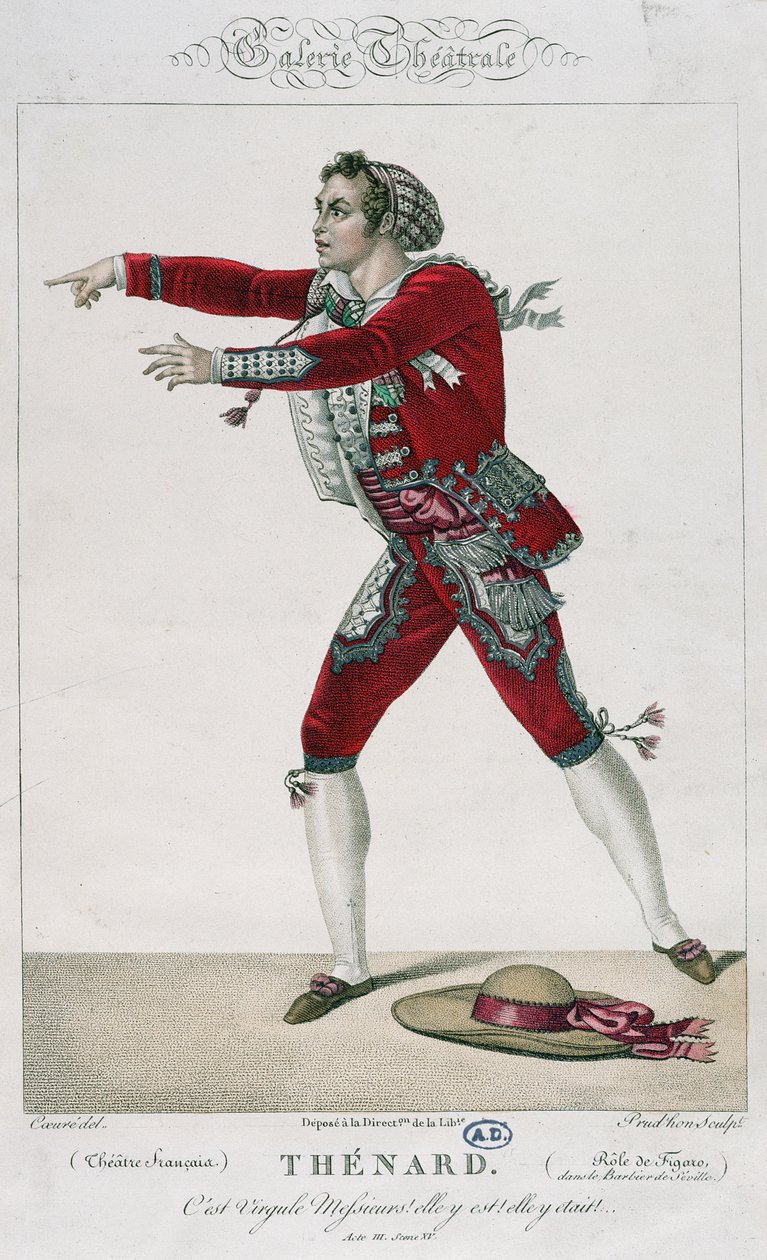 De Acteur Thenard in de Rol van Figaro in 