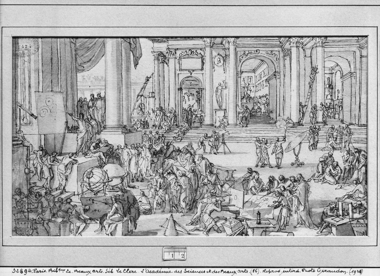 De Academie van Wetenschappen en Schone Kunsten door Sebastien I Le Clerc