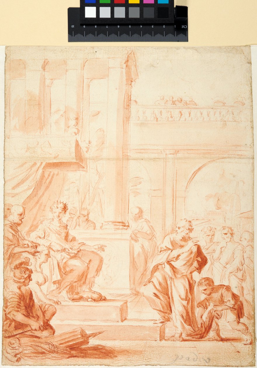 Prophet im Gespräch mit der Sphinx in Anwesenheit eines römischen Prinzen door Sébastien Bourdon