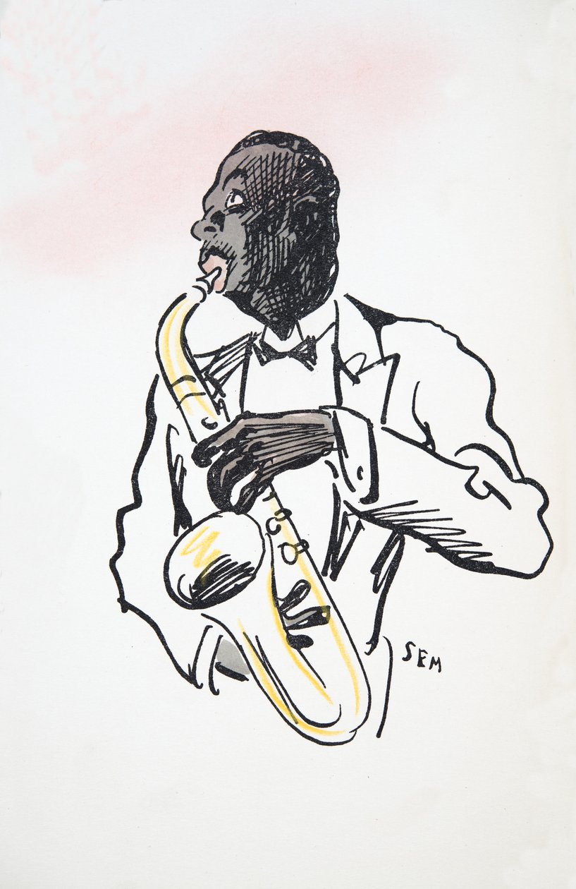 Saxofoonspeler, uit White Bottoms, uitgegeven 1927 door Sem