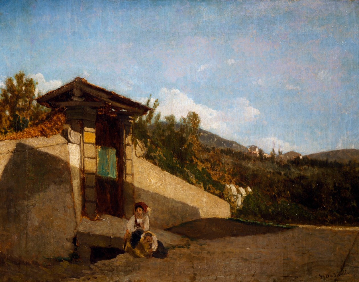 Portiek van Villa Toscana, ca. 1861 door Serafino de Tivoli