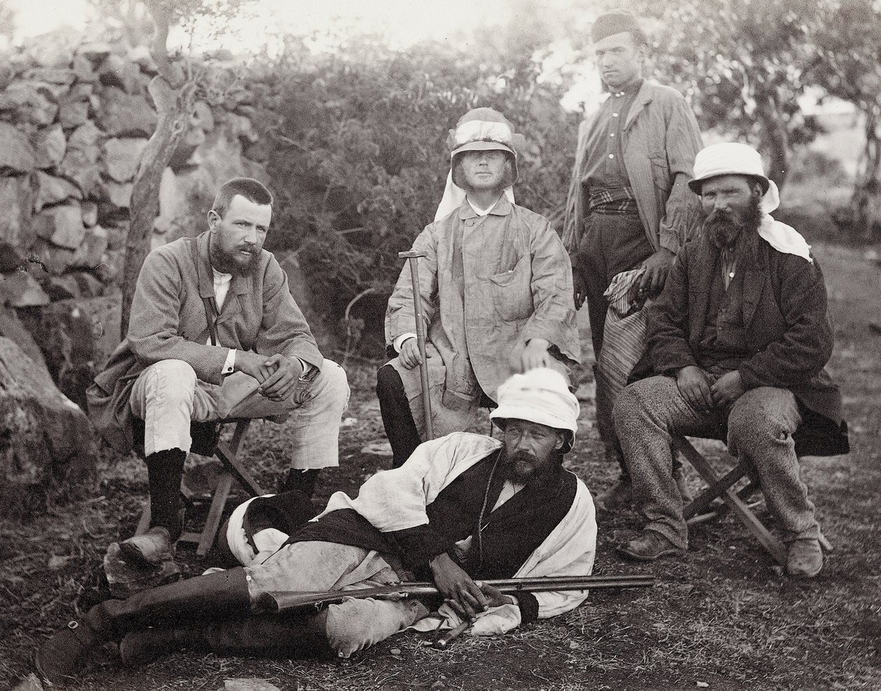 Groep ontdekkingsreizigers, Judea District, Palestina, 1867 door Sergeant Henry Phillips