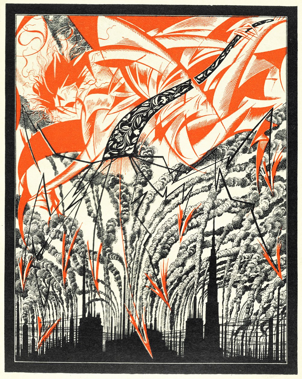 Poster met een personificatie van vervuiling door Sergei Vasilevich Chekhonin