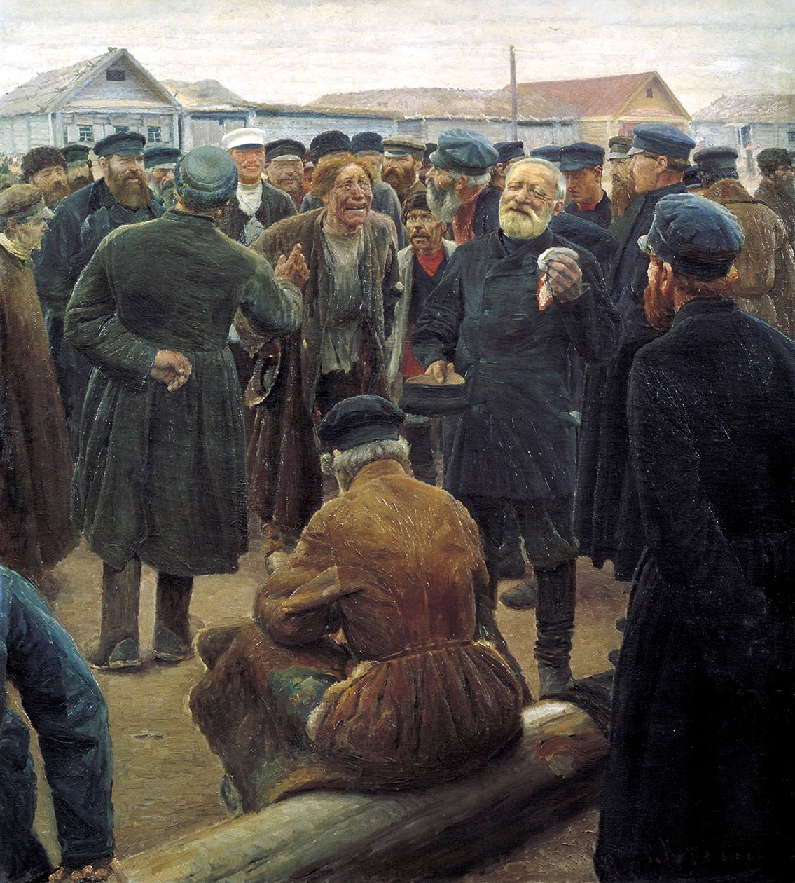 Op de dorpsvergadering, 1893 door Sergei Alexeevich Korovin