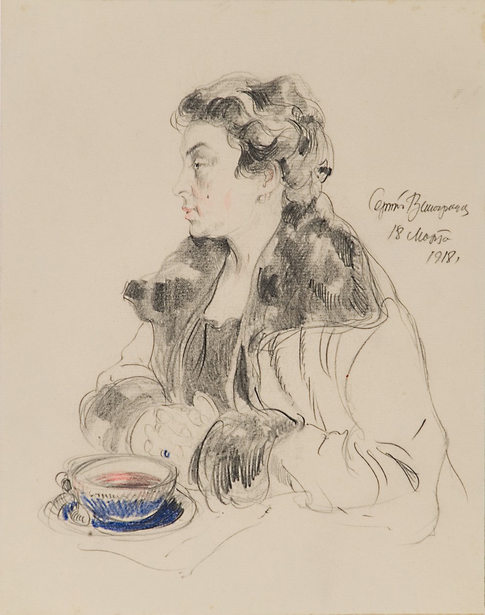 Portret van Jevdokia Sergejevna Morozova 1885-1959 door Sergei Arsenevich Vinogradov