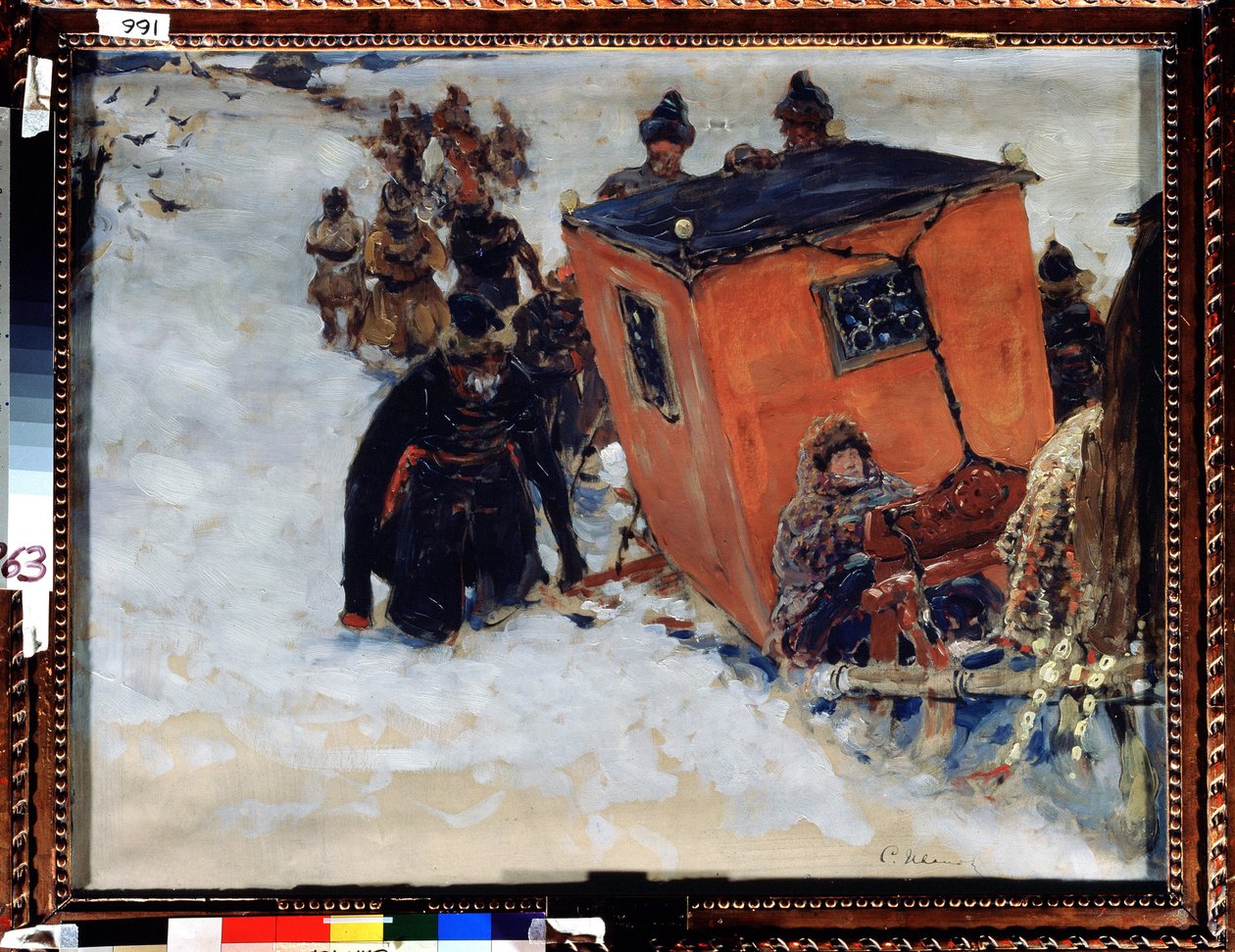 De gesloten slee van de boyars door Sergei Ivanovich Gribkov