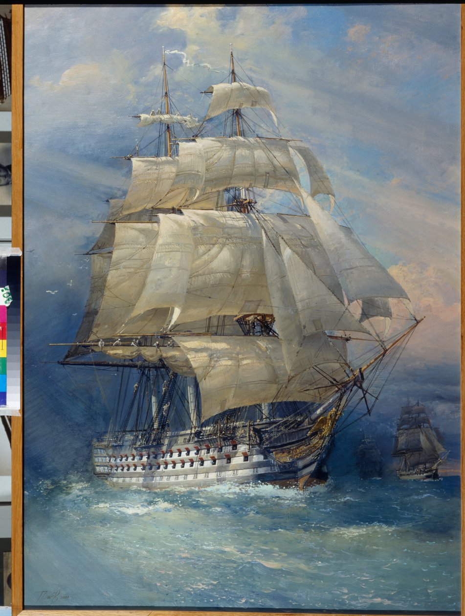 Russisch linieschip van de eerste rang, Rossia. door Sergei Varlenovich Pen