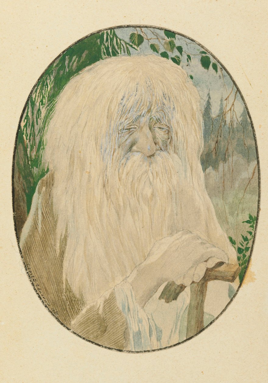 Leshy. Illustratie bij het gedicht Ruslan en Lyudmila van A. Poesjkin, 1921-1926 door Sergei Vasilevich Chekhonin