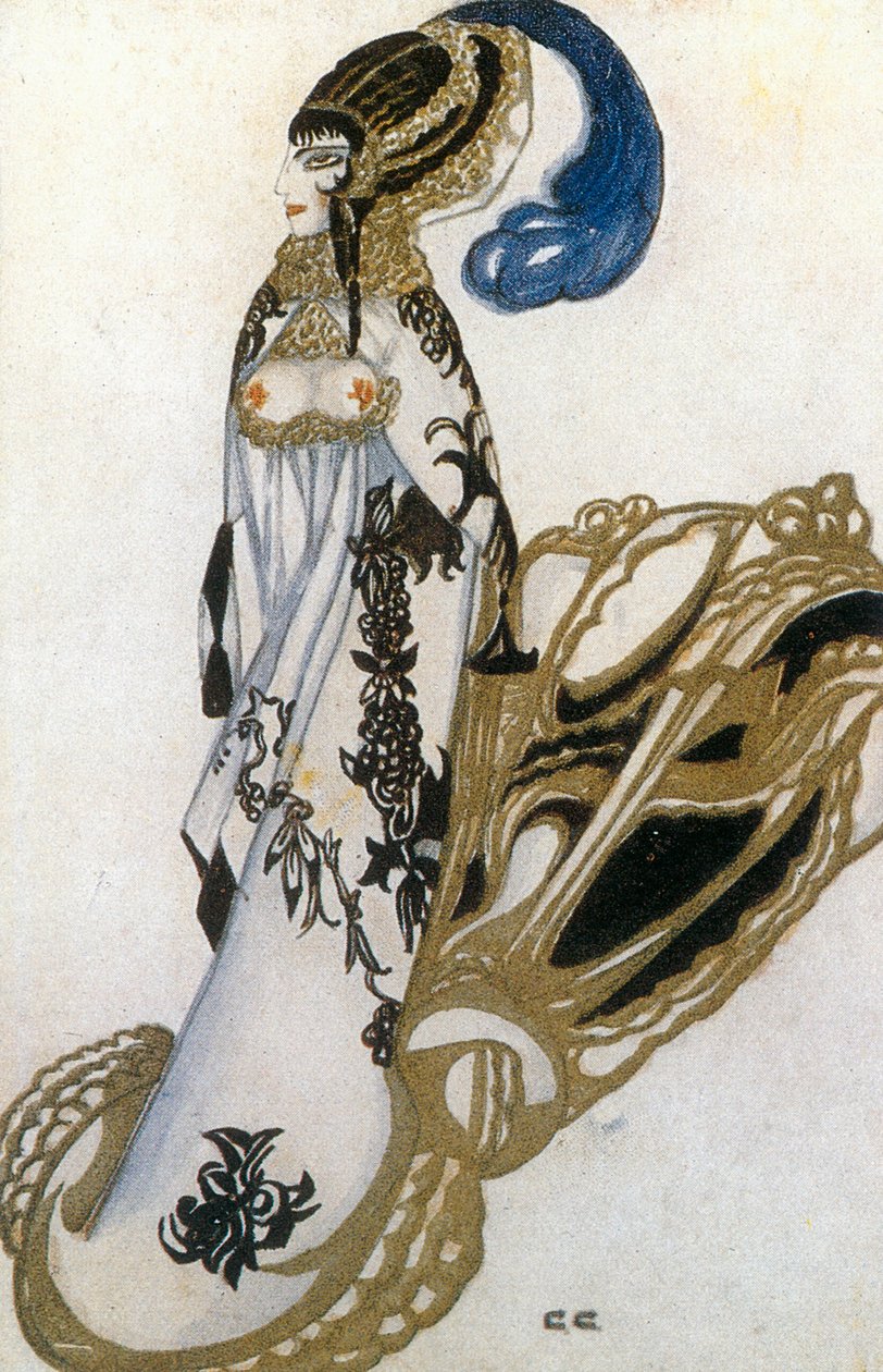 Kostuumschets voor Salome uit het ballet De ... (aquarel op papier) door Sergei Yurevich Sudeikin