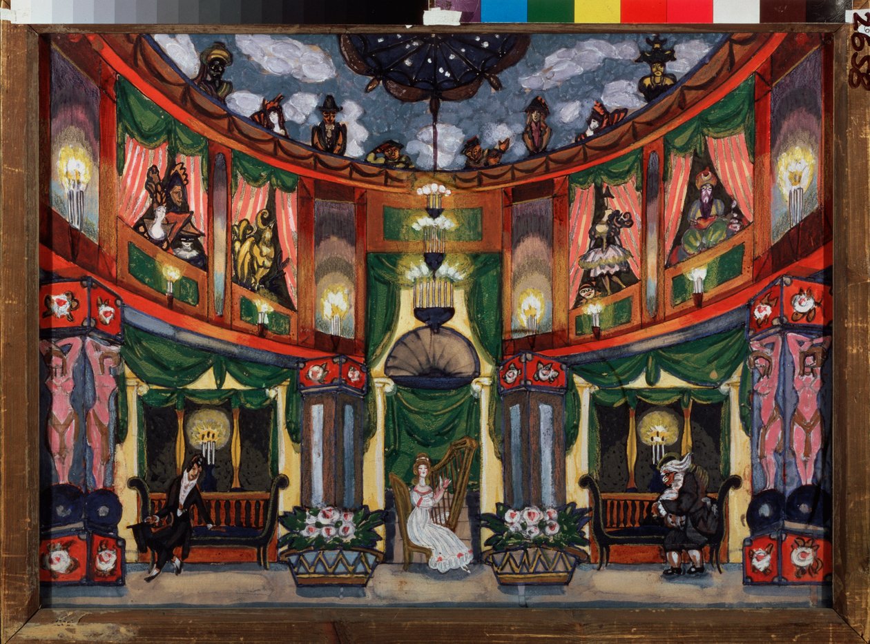 Decor voor de opera "De verhalen van Hoffmann" van Jacques Offenbach door Sergei Yurevich Sudeikin