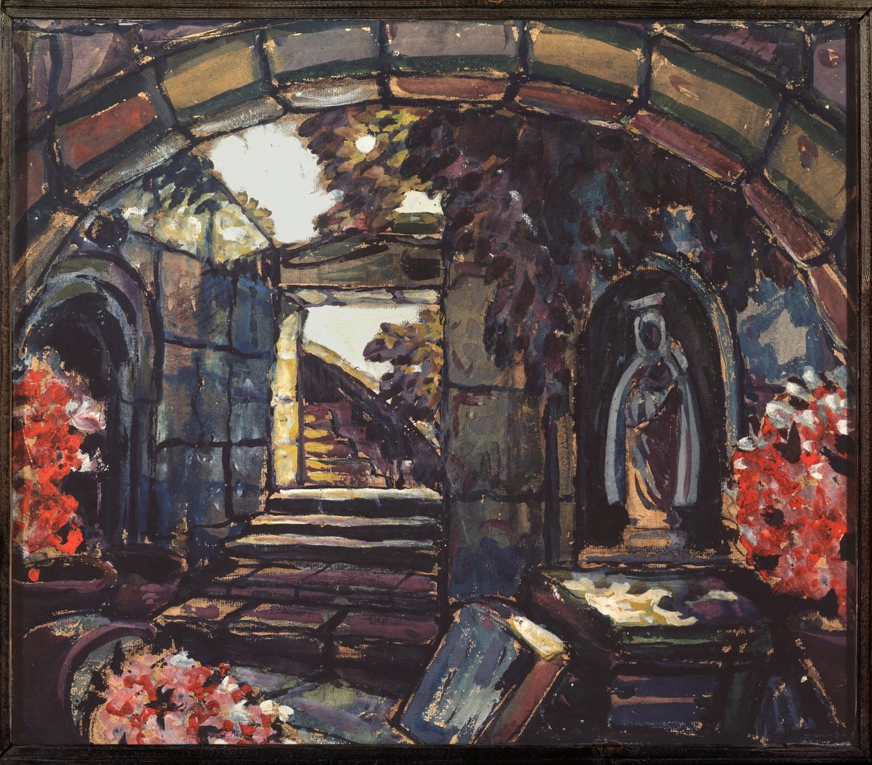 Voorbereidende decoratie voor het toneelstuk "Zuster Beatrice" door Maurice Maeterlinck door Sergei Yurevich Sudeikin