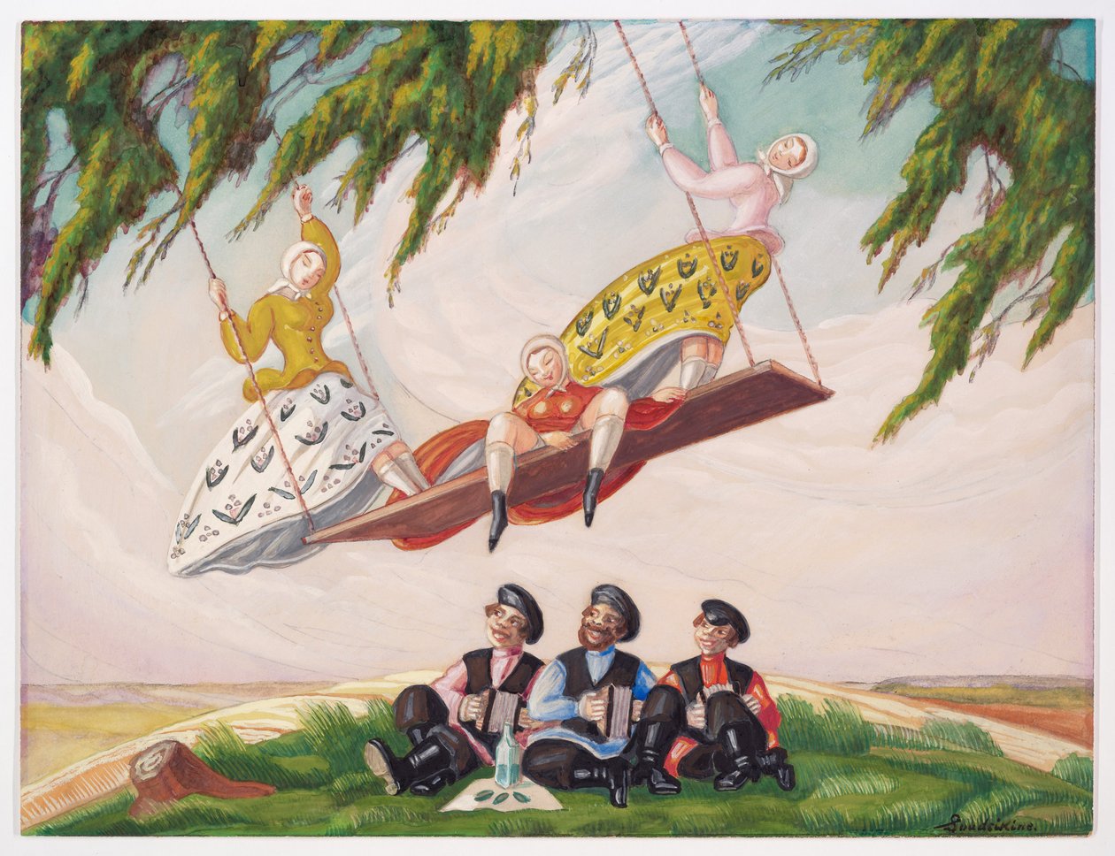 De Schommel, 1920s door Sergei Yurievich Sudeykin