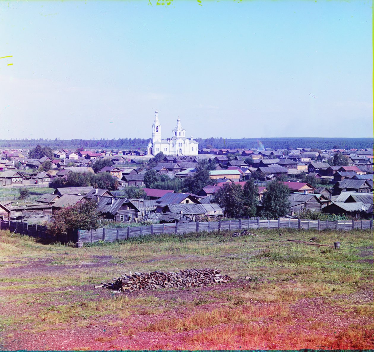 Jekaterinenburg waar, in 1918, de tsaar en zijn familie werden neergeschoten, 1905-1915 door Sergey Prokudin Gorsky