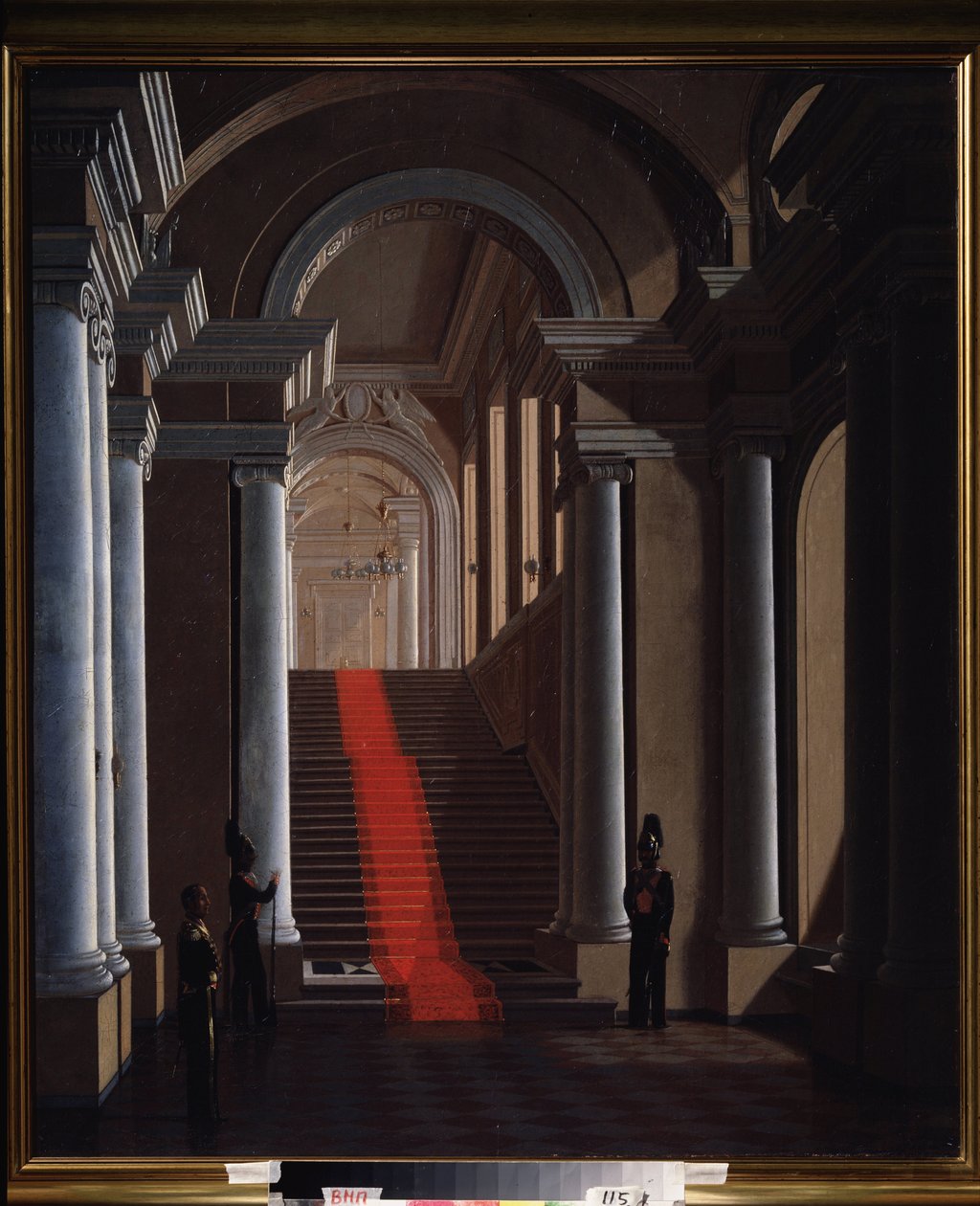 De trap van het Anichkov-paleis in Sint-Petersburg door Sergey Konstantinovich Zaryanko