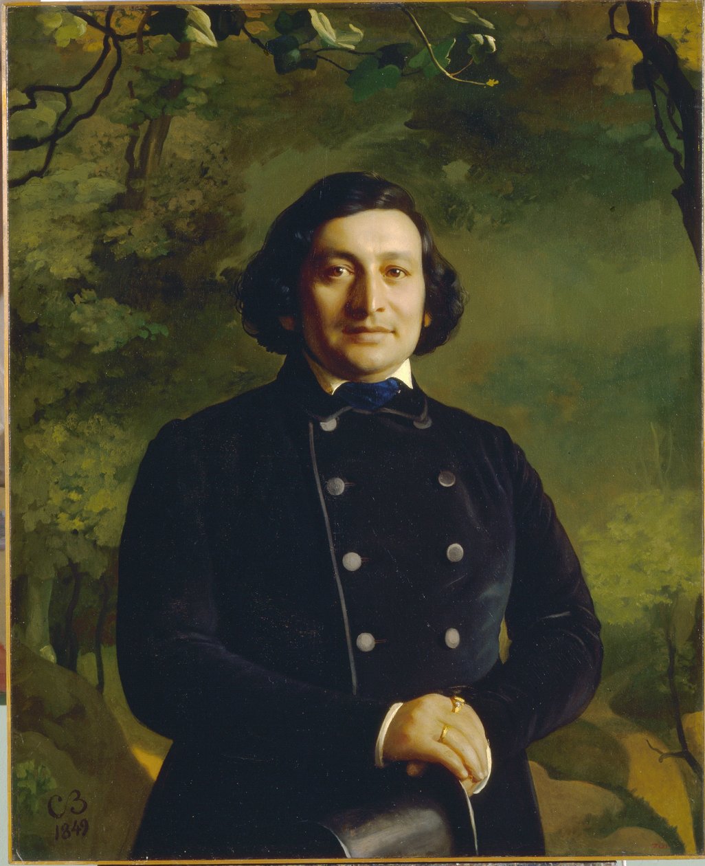 Portret van operazanger Osip Afanasievich Petrov door Sergey Konstantinovich Zaryanko