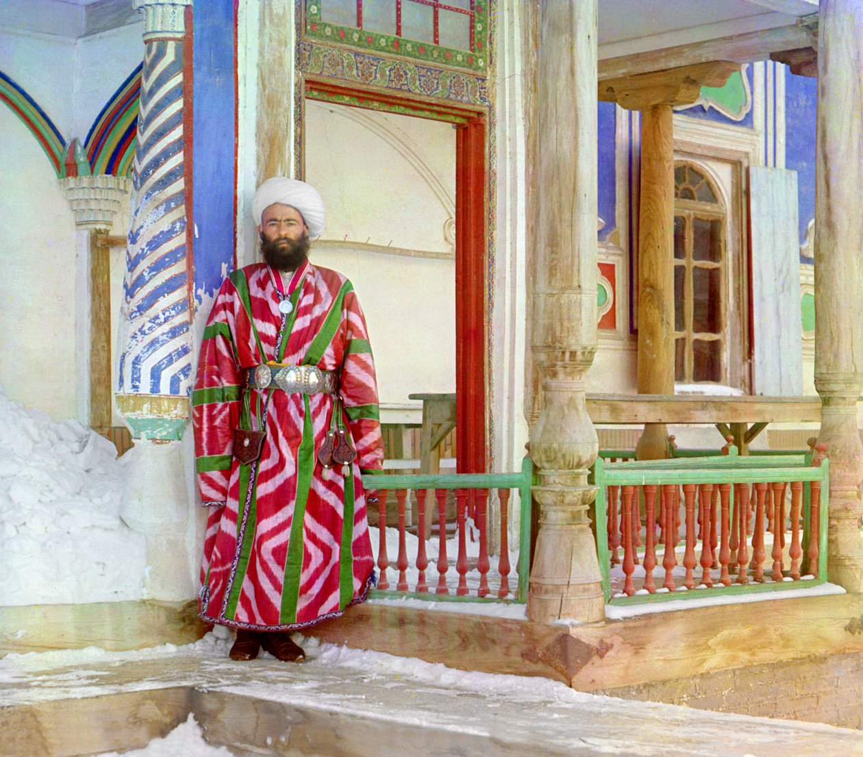 Een minister van het Emiraat van Buchara in formele kleding, ca. 1910 (foto) door Sergey Prokudin Gorsky