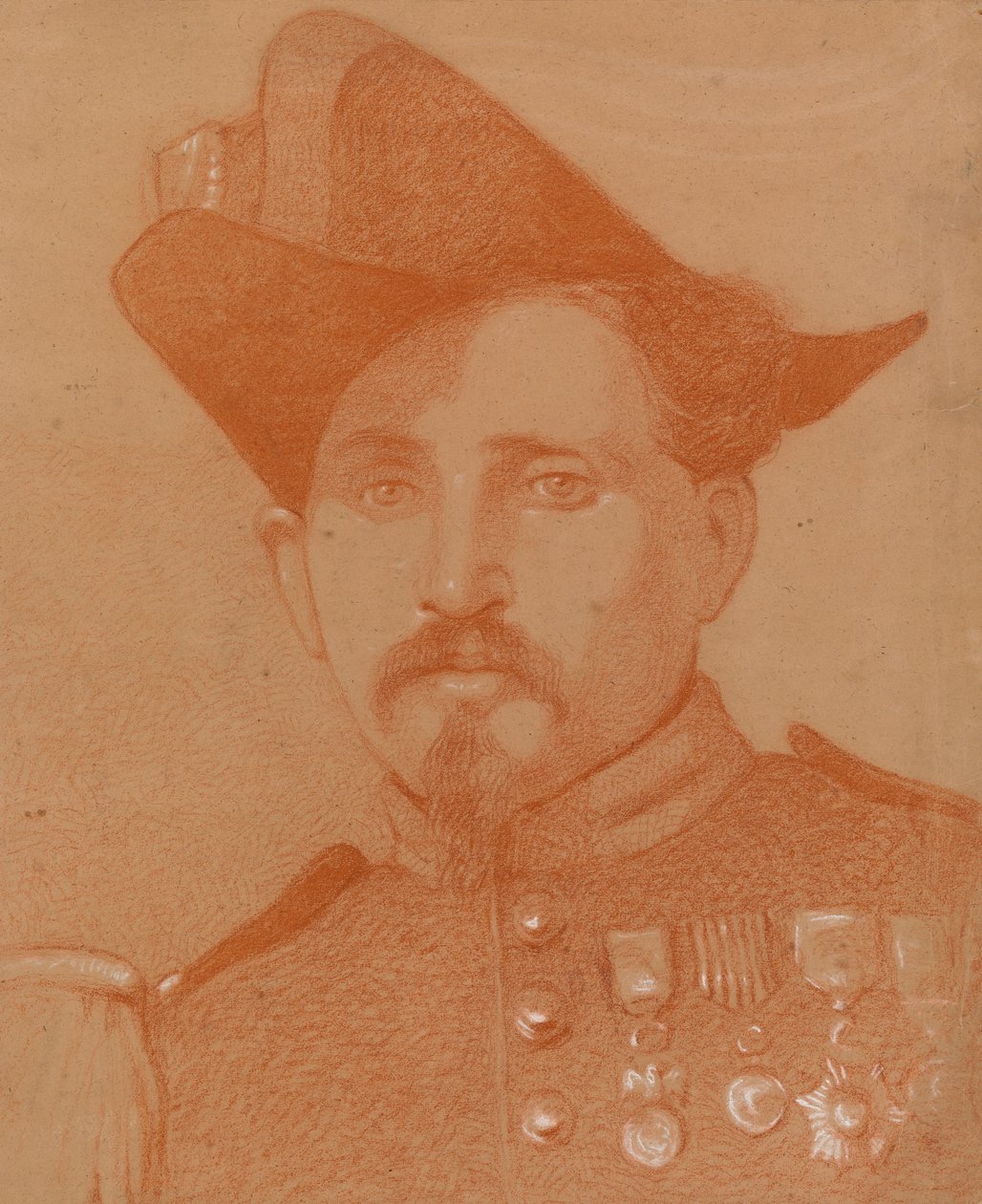 Portret van een Italiaanse soldaat door Severin Falkman