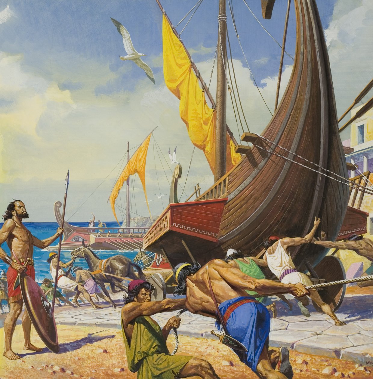 Veroveren door genialiteit (gouache op papier) door Severino Baraldi