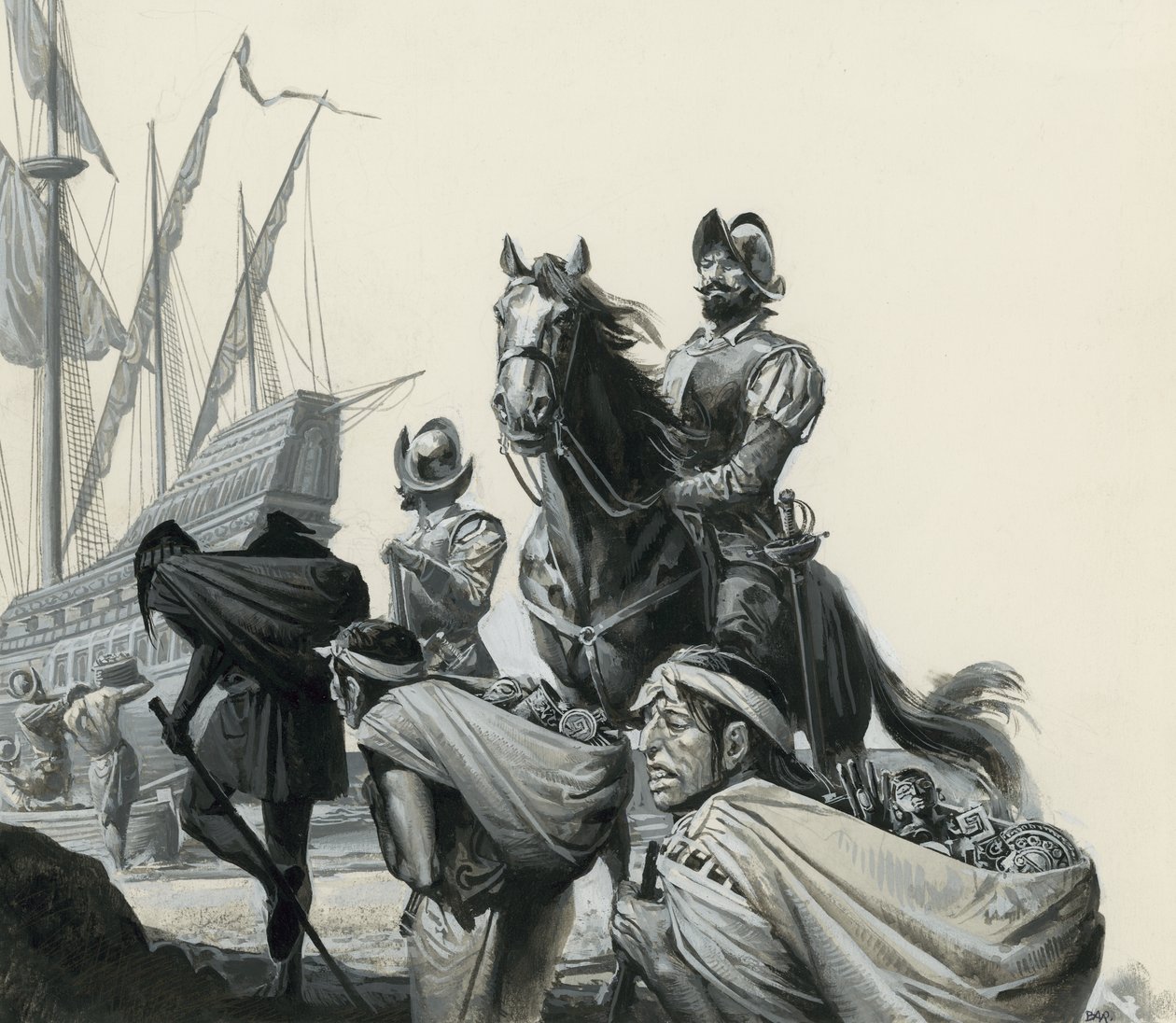 Francisco Pizarro en zijn veroveraars door Severino Baraldi