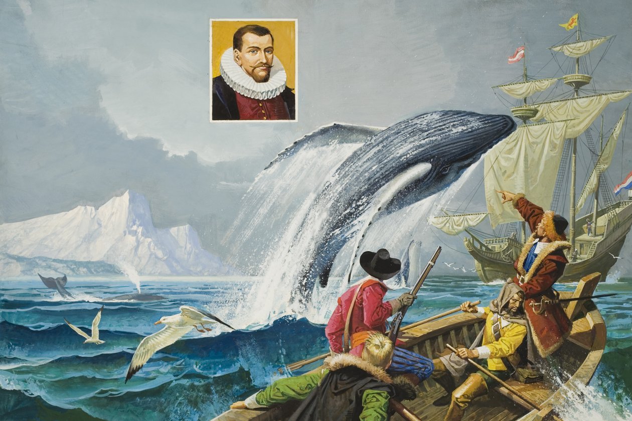 Henry Hudson (ca. 1570-1611) (gouache op papier) door Severino Baraldi