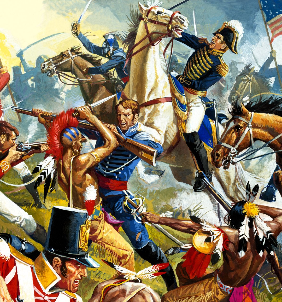 Indianen vs Amerikaanse soldaten (gouache op papier) door Severino Baraldi