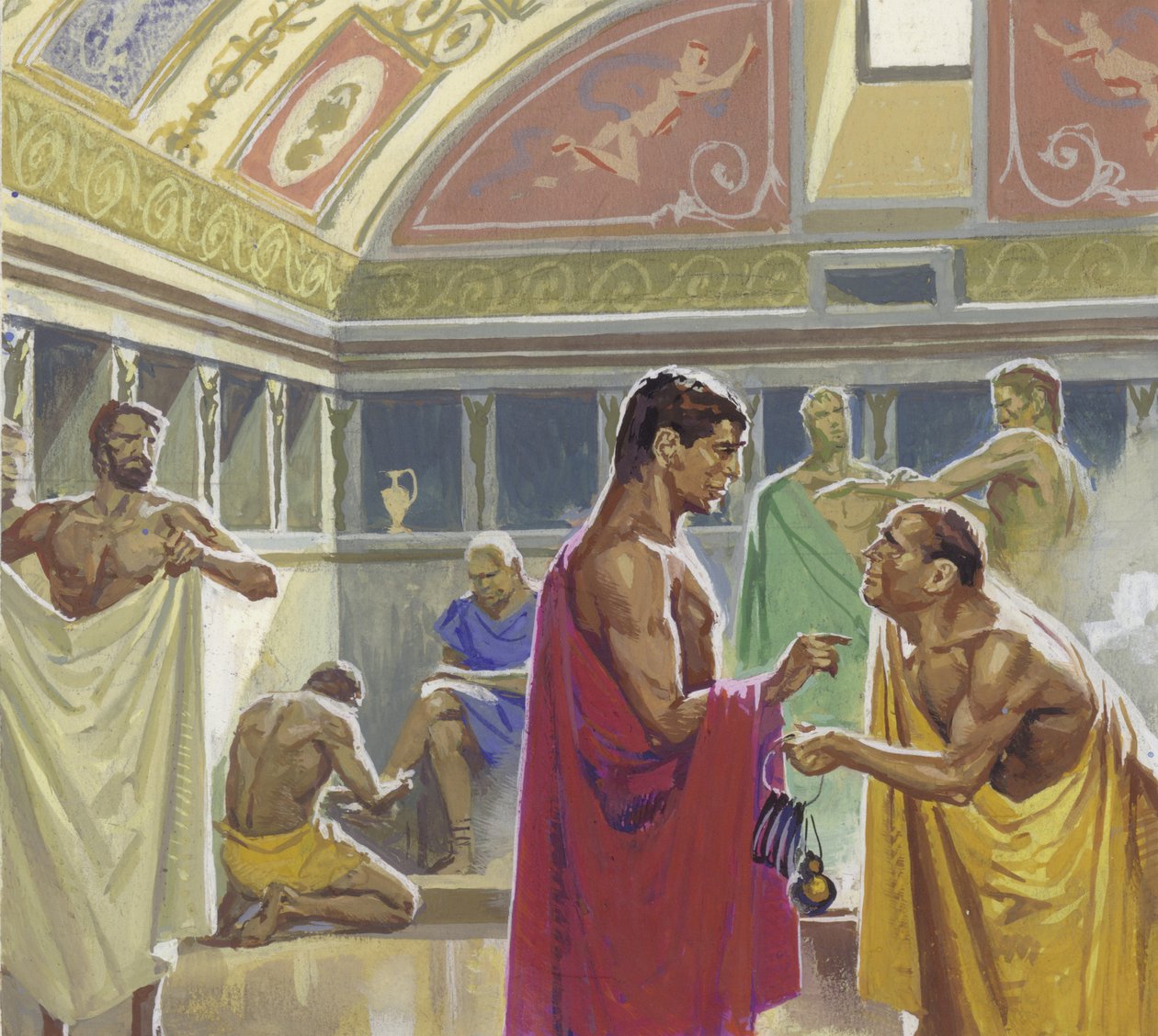 Openbare baden in het oude Rome door Severino Baraldi