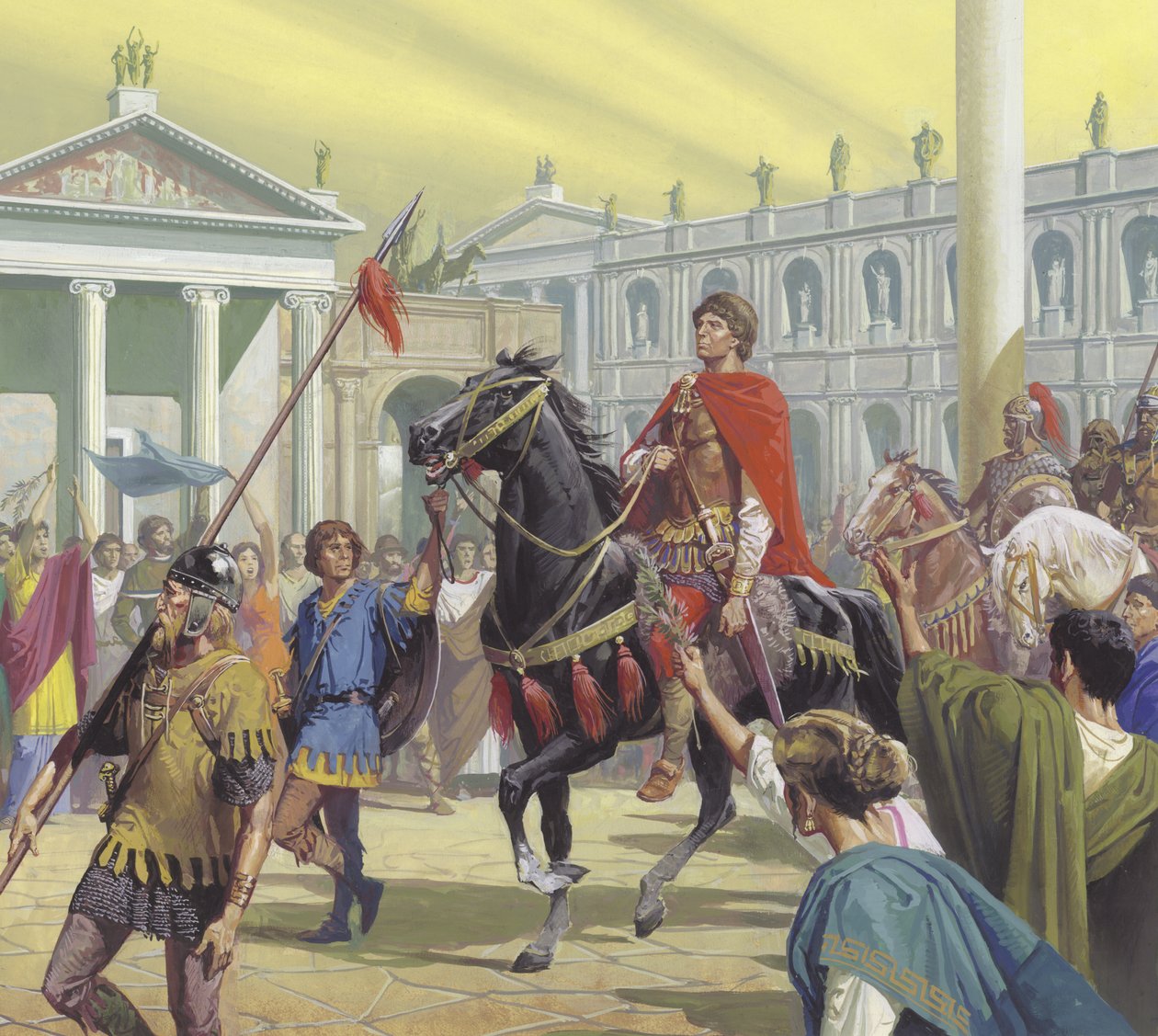 Theodoric trekt Rome binnen in het jaar 500 na Christus door Severino Baraldi