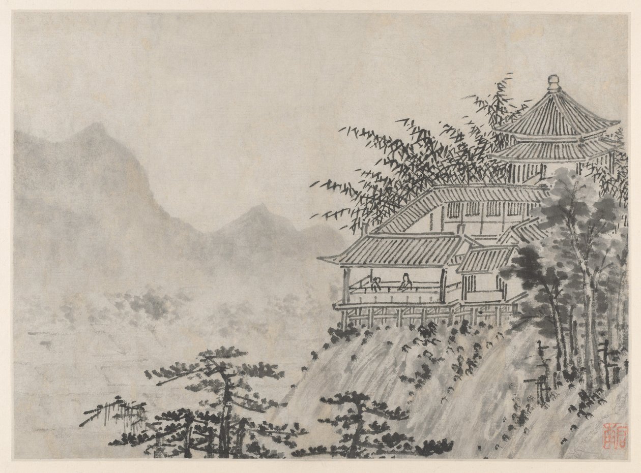 Twaalf uitzichten van de Tijgerheuvel, Suzhou: De duizend hectare wolken, na 1490 door Shen Zhou