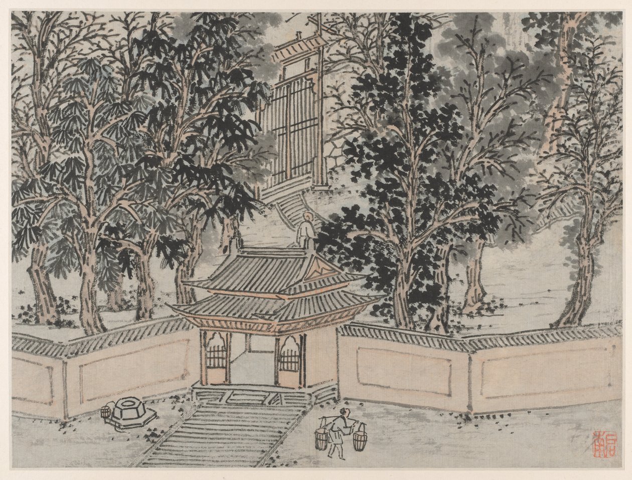 Twaalf Zichten op de Tijgerheuvel, Suzhou: Tijgervluchtbron bij de Achterpoort door Shen Zhou