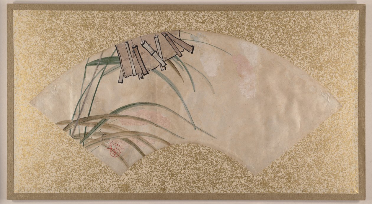 Bloemen (roze en wit) en bladeren, klepels door Shibata Zeshin