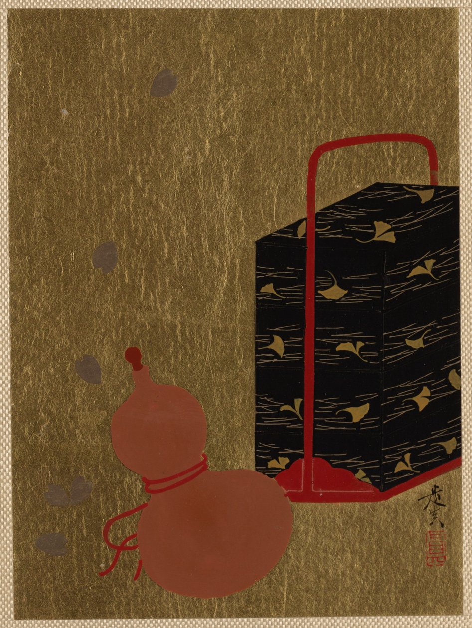 Lakdoos en kalebas door Shibata Zeshin