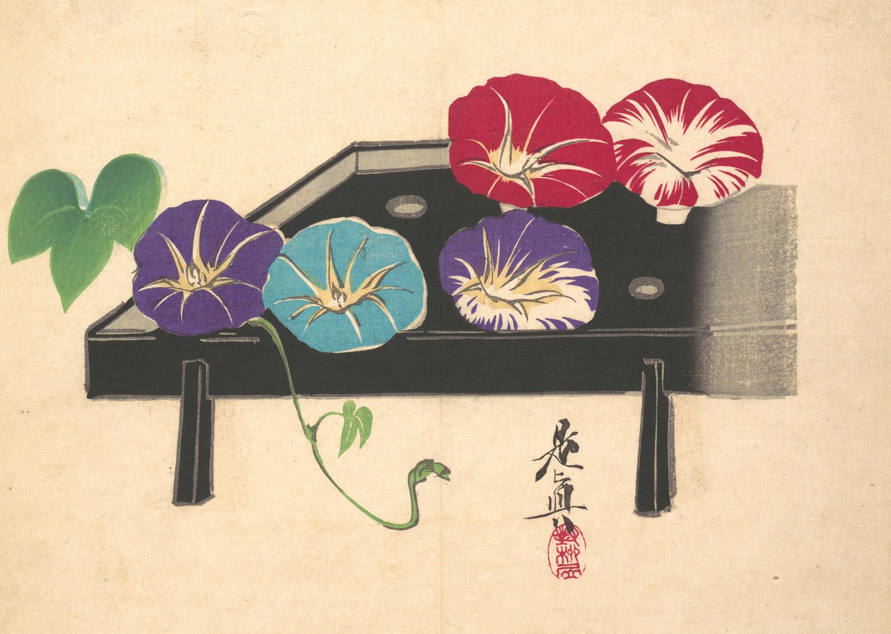 Ochtendglorie, ca. 1860 door Shibata Zeshin