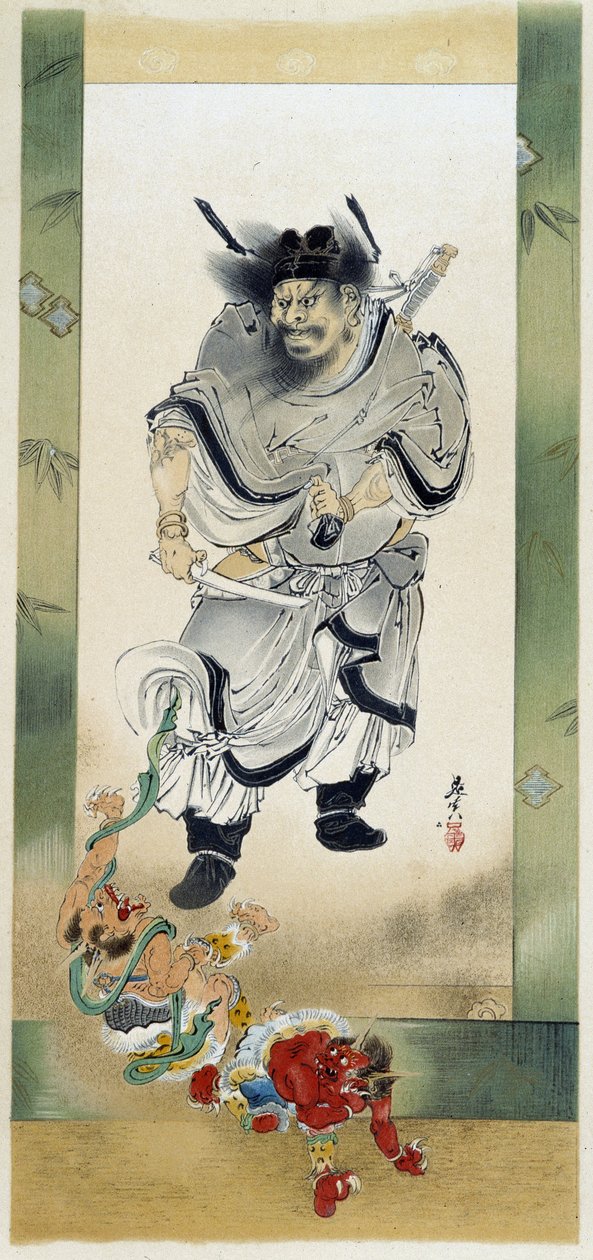 Shoki en de demonen. Zelfportret door Shibata Zeshin door Shibata Zeshin