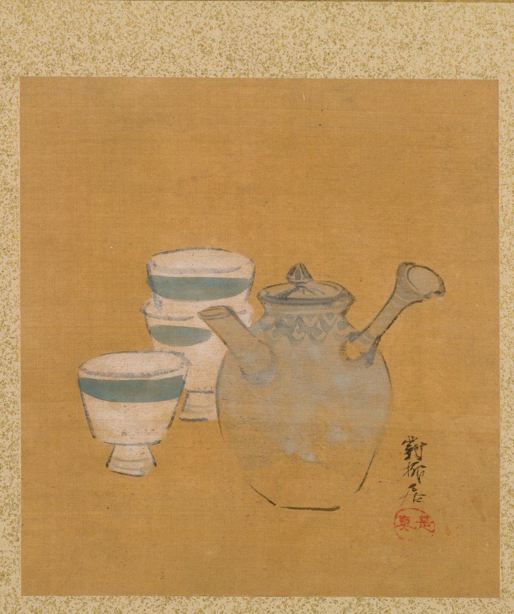 Theepot en Kopjes uit Album van Schilderijen door de Eerwaarde Zeshin door Shibata Zeshin